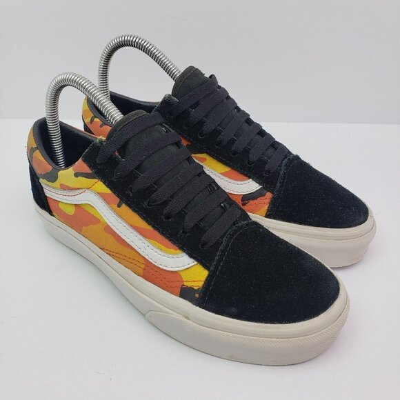 Vans Shoes - Vans Old Skool Pop Camo Womens Size 6.5 Mens Sz 5 Black Orange Low Skate Sneaker